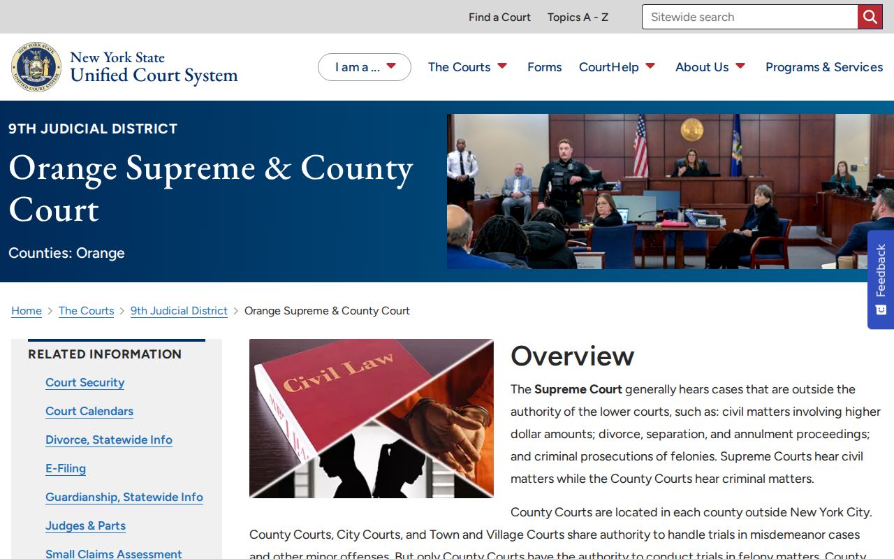 Warwick resident lookup source at Orange Supreme and County Court